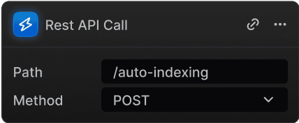 An existing Indigo Tango workflow action showing a REST API call